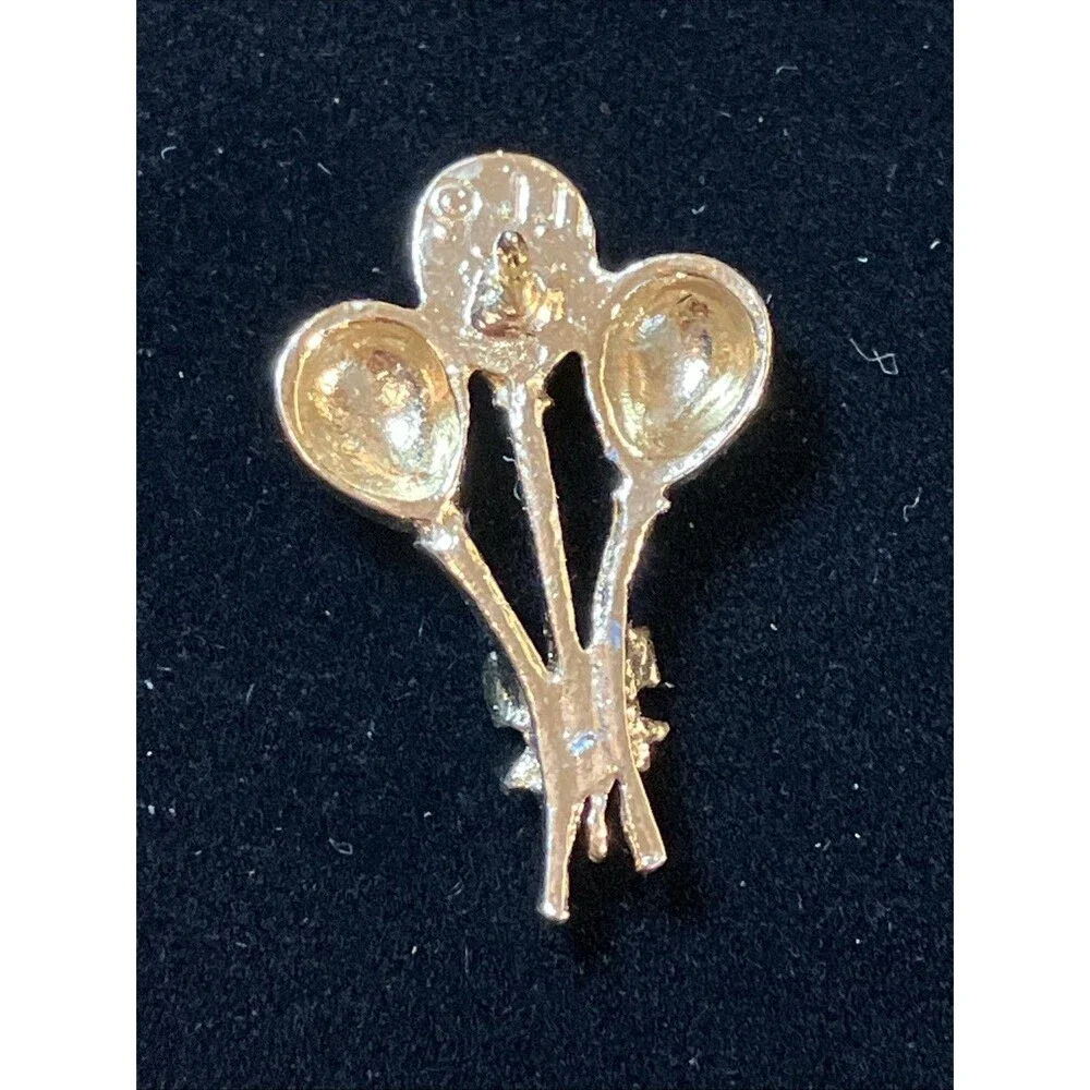 Signed JJ Balloons Lapel Pin Jonette Jewelry Birthday Balloon Gold Tone Vintage